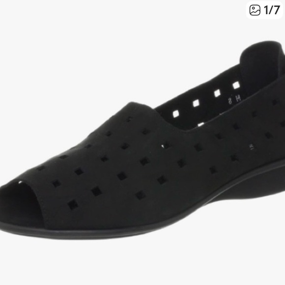 Sesto Meucci Evonne Black Perforated Flats, Size 7 1/2 - Picture 4 of 6